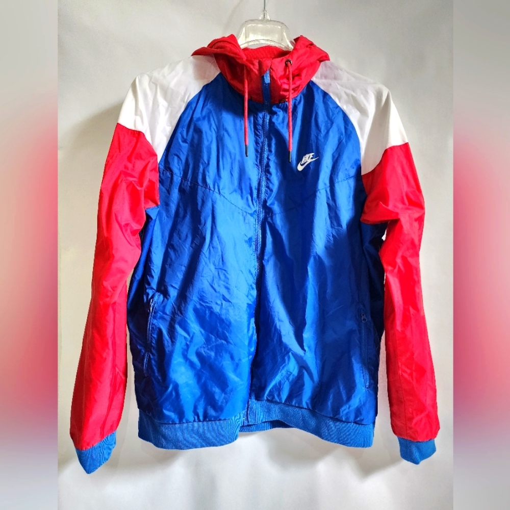 NIKE Jacket with hood, Windbreaker with mesh lining, Mens XL